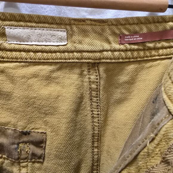 Pilcro mustard yellow wide leg high rise jeans non stretch denim size 33 - Picture 2 of 13